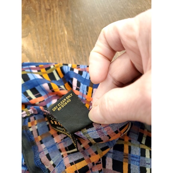 Vintage Express Rayon Basketweave Plaid Maxi Skirt Size 7/8 Juniors USA Womens S - Picture 10 of 16